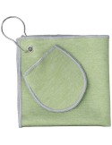 Serviette de golf en rPET Idris Matières : PET recyclé Couleurs : vert clair impression logo haute qualité