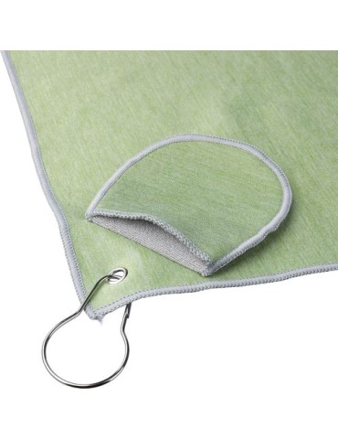 Serviette de golf en rPET Idris Matières : PET recyclé Couleurs : vert clair impression logo haute qualité