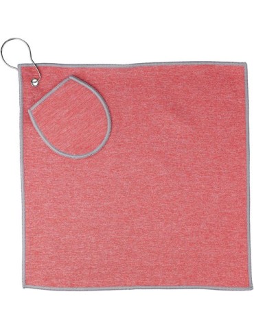 Serviette de golf en rPET Idris Matières : PET recyclé Couleurs : rouge goodies publicitaire événementiel