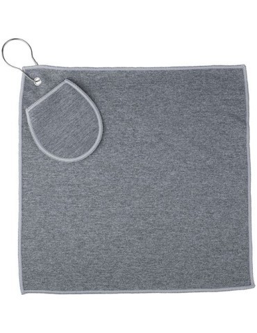 Serviette de golf en rPET Idris Matières : PET recyclé Couleurs : noir cadeau entreprise pas cher