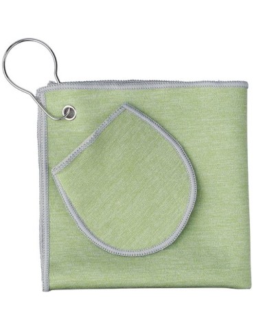Serviette de golf en rPET Idris Matières : PET recyclé Couleurs : noir marquage couleur éclatante