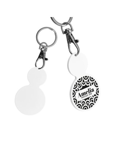 PORTE-CLE MOUSQUETON AVEC JETON FORME ROND Ø35