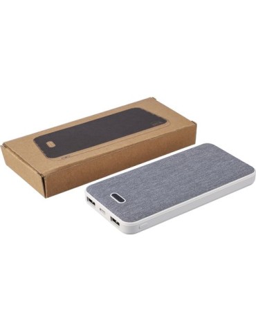 Power bank en ABS recyclé Tovi Matières : ABS recyclé Couleurs : blanc marquage laser ultra précis