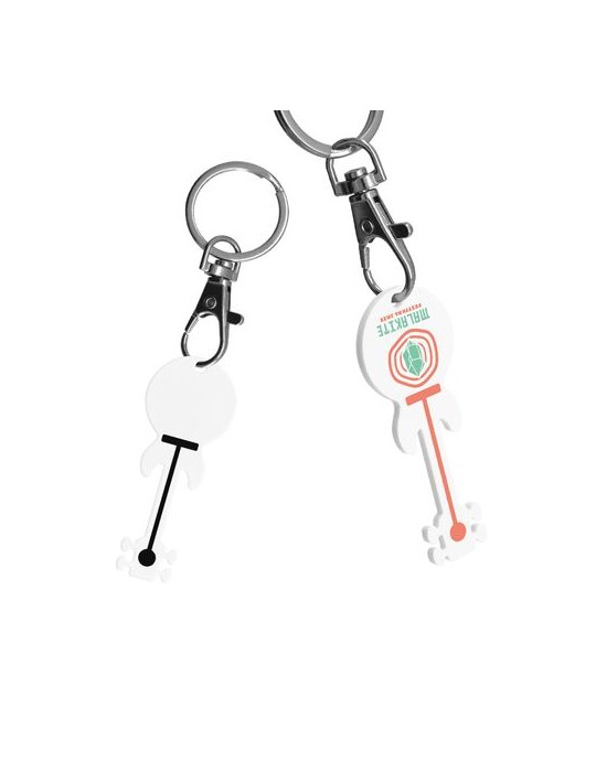 PORTE-CEL MOUSQUETON AVEC JETON FORME GUITARE