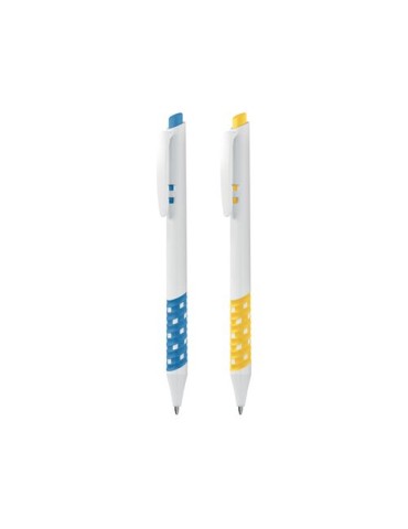 STYLO BILLE PLASTIQUE ECRITURE BLEU Matières : ABS Couleurs : jaune 2