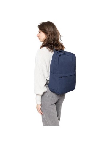 Sac à dos porte-ordinateur en polycoton 330 g/m2 Seraphina Couleurs : bleu personnalisation rapide en France