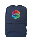 Sac à dos porte-ordinateur en polycoton 330 g/m2 Seraphina Couleurs : bleu objet promo petit budget
