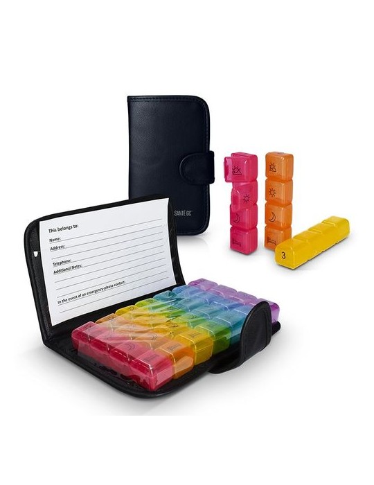 PILULIER HEBDOMADAIRE AVEC ETUI SIMILI CUIR