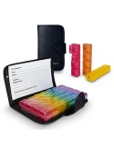 PILULIER HEBDOMADAIRE AVEC ETUI SIMILI CUIR Matières : polypropylène (PP) Couleurs : noir