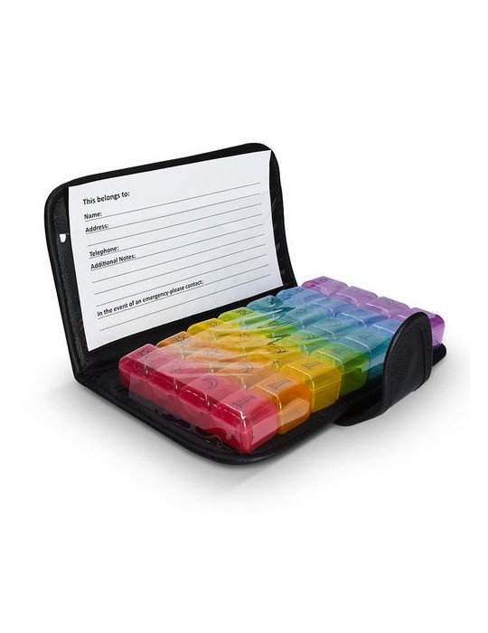 PILULIER HEBDOMADAIRE AVEC ETUI SIMILI CUIR