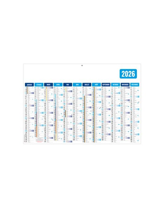 BASECO BLEU 2026 - STANDARD 550 x 345 mm - LEGER 400G - SANS MARQUAGE - 1 TROU EN TETE