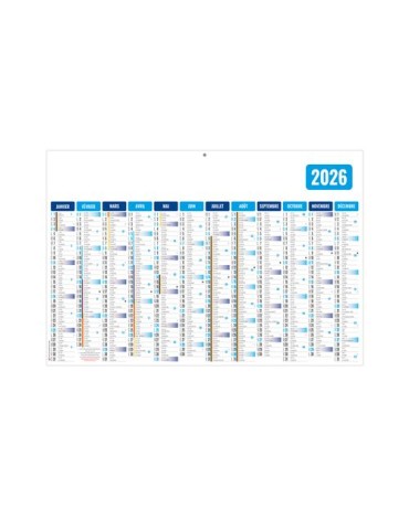 BASECO BLEU 2026 - STANDARD 550 x 345 mm - LEGER 400G - SANS MARQUAGE - 1 TROU EN TETE 2