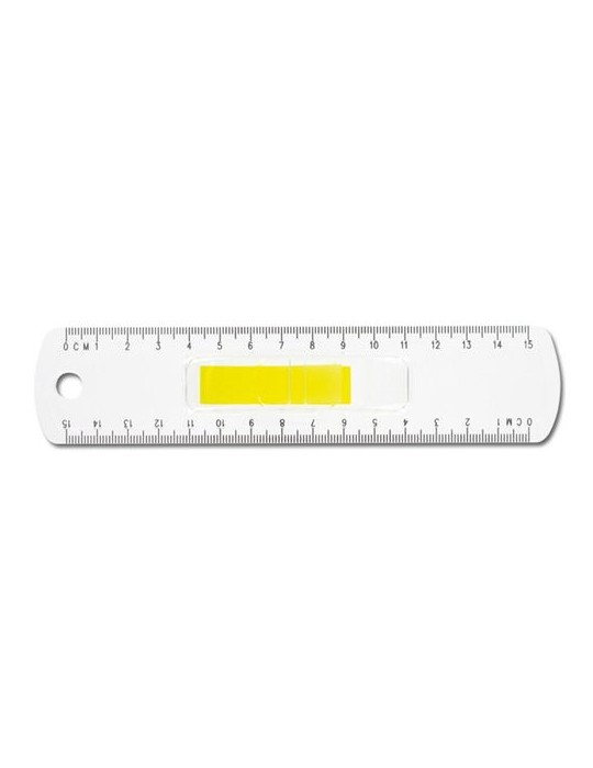 REGLE TRANSPARENTE 15 CM AVEC MARQUE PAGE