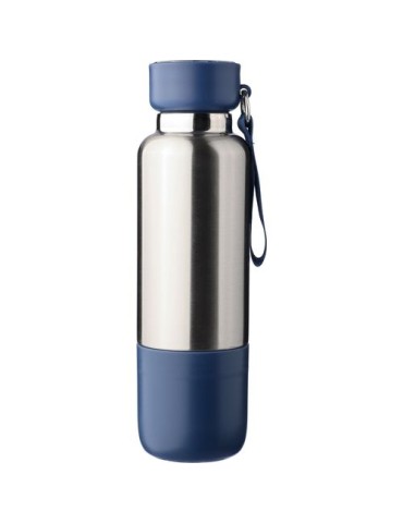 Gourde double paroi de 500 ml en acier inoxydable Zev Matières : polyester Couleurs : bleu impression haute définition