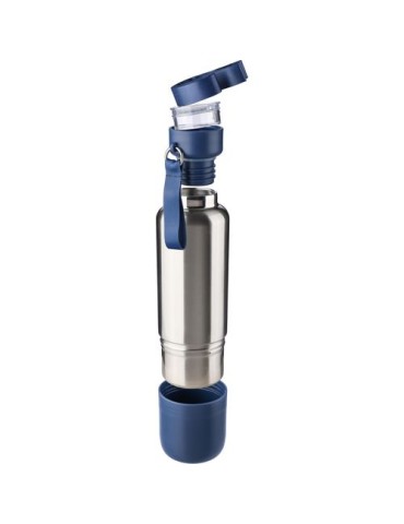 Gourde double paroi de 500 ml en acier inoxydable Zev Matières : polyester Couleurs : bleu cadeau client original