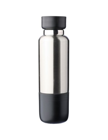 Gourde double paroi de 500 ml en acier inoxydable Zev Matières : polyester Couleurs : noir cadeau entreprise pas cher