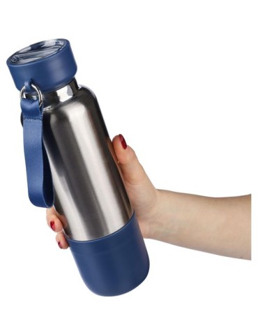 Gourde double paroi de 500 ml en acier inoxydable Zev Matières : polyester Couleurs : noir goodies publicitaire événementiel