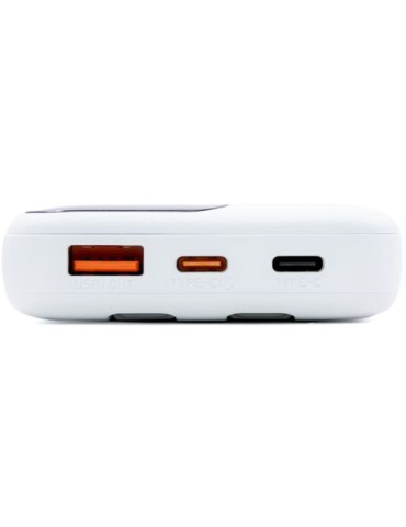 Chargeur BrandCharger Powercharge 10000 Eco Matières : ABS recyclé Couleurs : blanc impression logo haute qualité