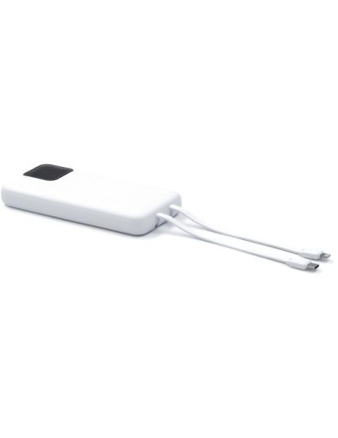 Chargeur BrandCharger Powercharge 10000 Eco Matières : ABS recyclé Couleurs : blanc marquage couleur éclatante