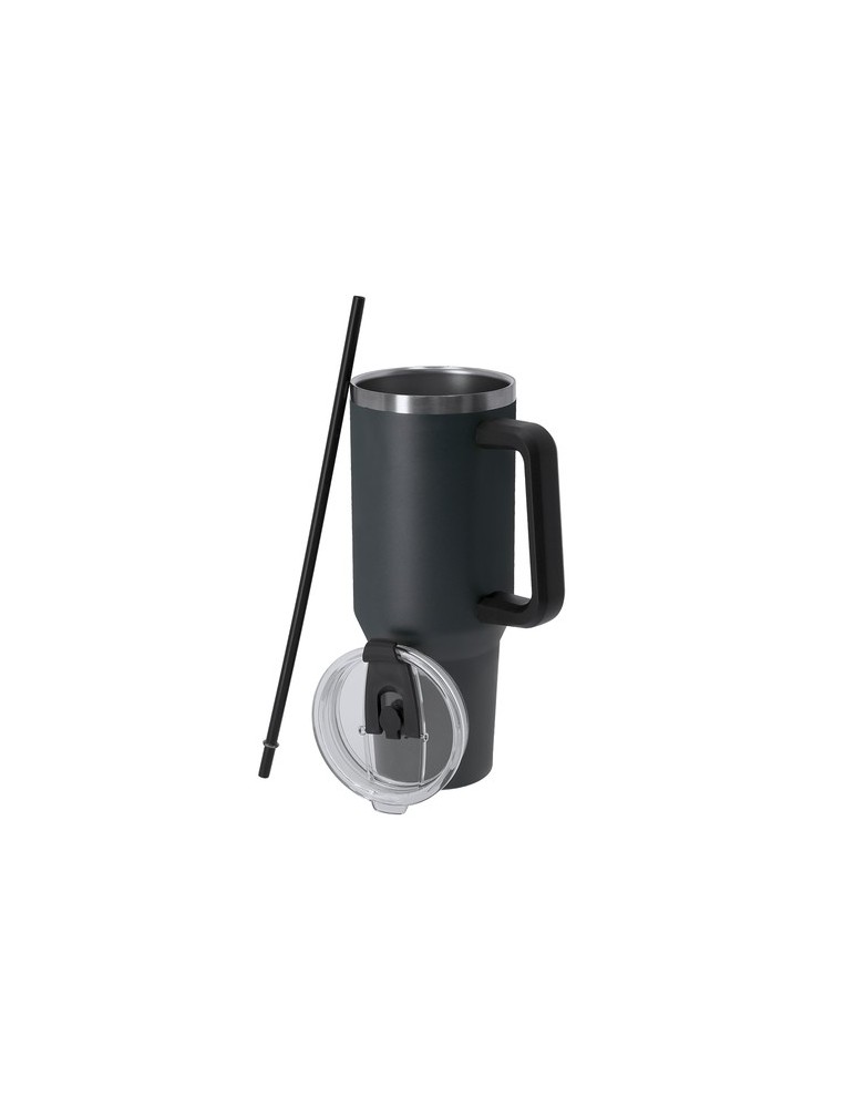 Tasse Thermique Liena Couleurs : noir Matières : acier inoxydable recyclé marquage laser ultra précis