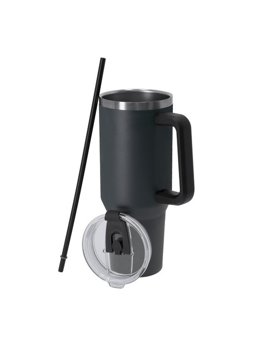 Tasse Thermique Liena Couleurs : noir Matières : acier inoxydable recyclé marquage laser ultra précis