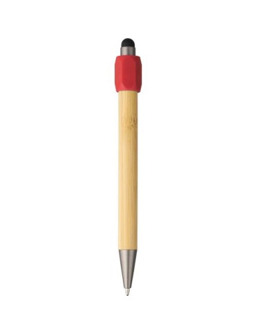 Stylo bille en bambou avec fonction spinner Fenn Matières : bambou Couleurs : rouge cadeau entreprise pas cher