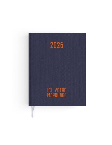 AGENDA EMBOITE TOILE 2026 - MINI 90 x 165 mm - COUVERTURE ARDOISE - SANS MARQUAGE Couleurs : gris ardoise 2