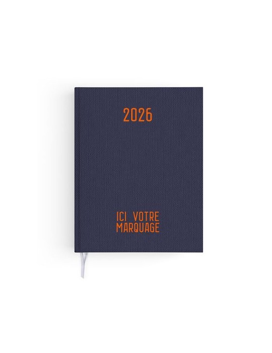 AGENDA EMBOITE TOILE 2026 - MINI 90 x 165 mm - COUVERTURE ARDOISE - SANS MARQUAGE