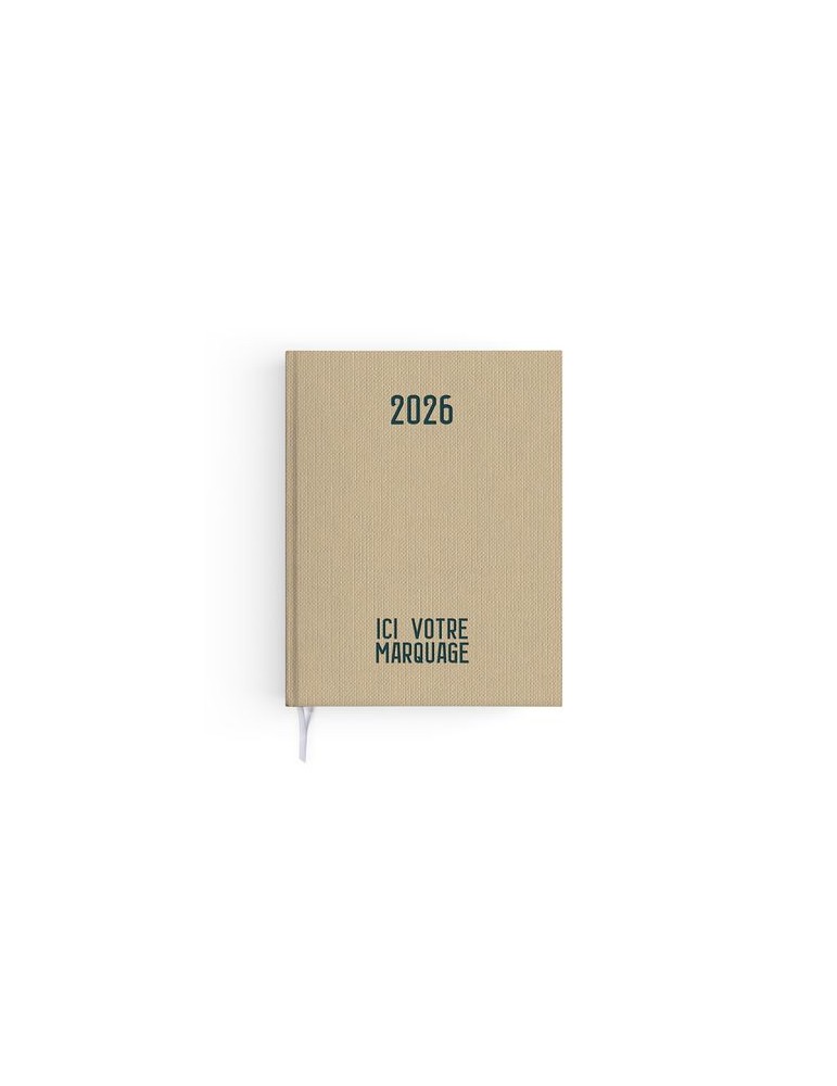 AGENDA EMBOITE TOILE 2026 - MINI 90 x 165 mm - COUVERTURE ARDOISE - SANS MARQUAGE