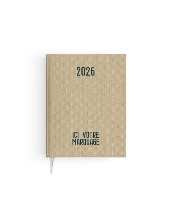 AGENDA EMBOITE TOILE 2026 - MINI 90 x 165 mm - COUVERTURE ARDOISE - SANS MARQUAGE