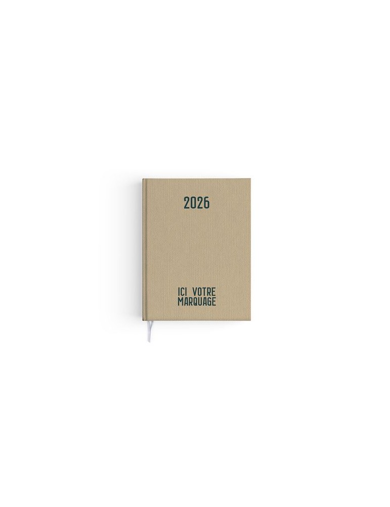 AGENDA EMBOITE TOILE 2026 - MINI 90 x 165 mm - COUVERTURE ARDOISE - SANS MARQUAGE