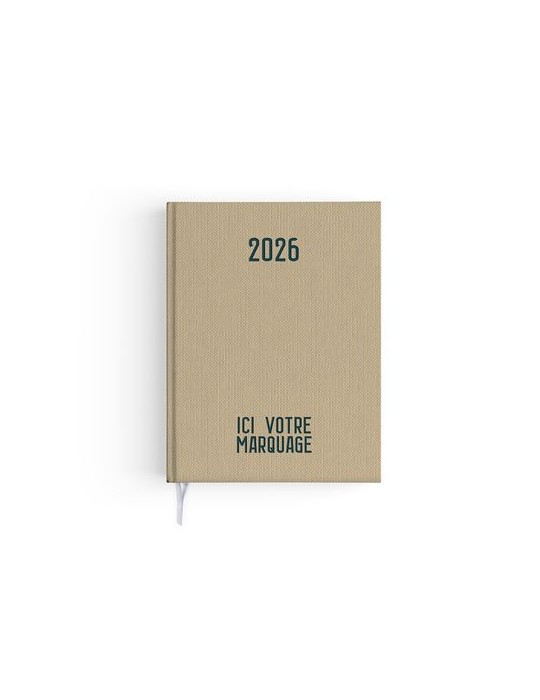 AGENDA EMBOITE TOILE 2026 - MINI 90 x 165 mm - COUVERTURE ARDOISE - SANS MARQUAGE