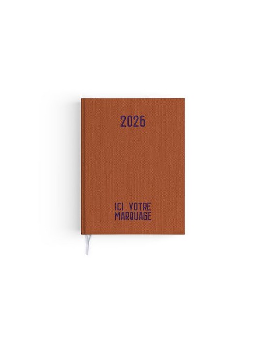 AGENDA EMBOITE TOILE 2026 - MINI 90 x 165 mm - COUVERTURE ARDOISE - SANS MARQUAGE