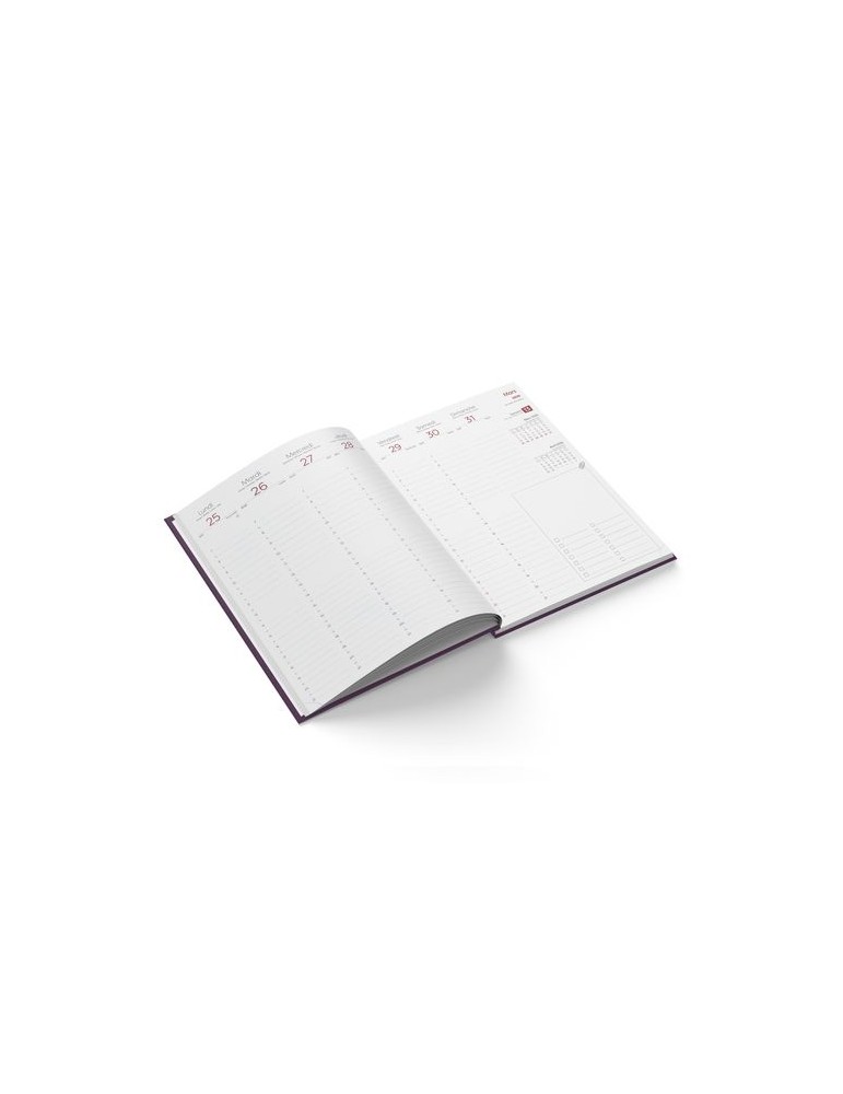 AGENDA EMBOITE TOILE 2026 - MINI 90 x 165 mm - COUVERTURE ARDOISE - SANS MARQUAGE