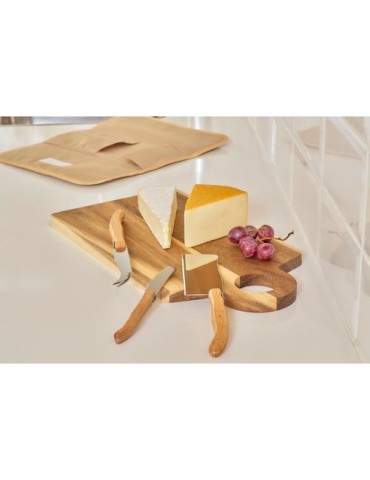 Set de 3 couteaux de service Evelisse Matières : bois Couleurs : brun livraison express 24h 48h