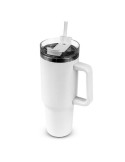 Mug isotherme 1200 ml avec poignée ergonomique | Stasimus Matières : acier inoxydable Couleurs : blanc goodies publicitaire évén