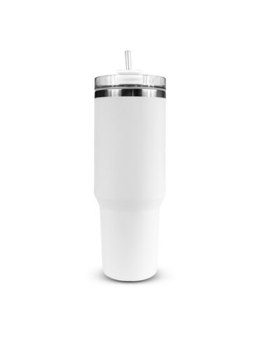Mug isotherme 1200 ml avec poignée ergonomique | Stasimus Matières : acier inoxydable Couleurs : blanc marquage laser ultra préc