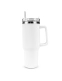 Mug isotherme 1200 ml avec poignée ergonomique | Stasimus Matières : acier inoxydable Couleurs : blanc cadeau collaborateur prem