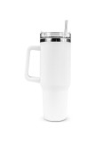Mug isotherme 1200 ml avec poignée ergonomique | Stasimus Matières : acier inoxydable Couleurs : blanc accessoire événementiel u