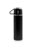 Thermos 420 ml et 3 mugs 150 ml | Quavean Matières : acier inoxydable Couleurs : noir livraison express 24h 48h