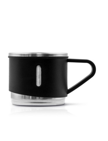 Thermos 420 ml et 3 mugs 150 ml | Quavean Matières : acier inoxydable Couleurs : noir cadeau collaborateur premium