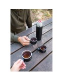 Thermos 420 ml et 3 mugs 150 ml | Quavean Matières : acier inoxydable Couleurs : noir cadeau client original