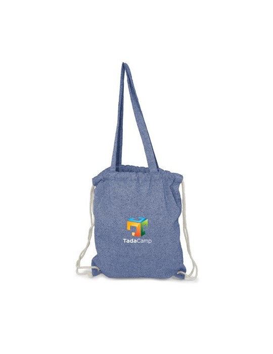 Sac en coton recyclé 2 en 1, sac à cordon et sac shopping | Jamarion