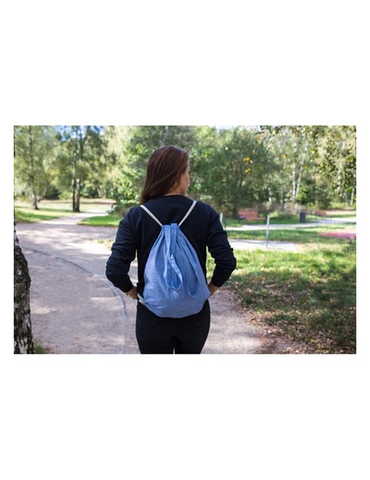 Sac en coton recyclé 2 en 1, sac à cordon et sac shopping | Jamarion