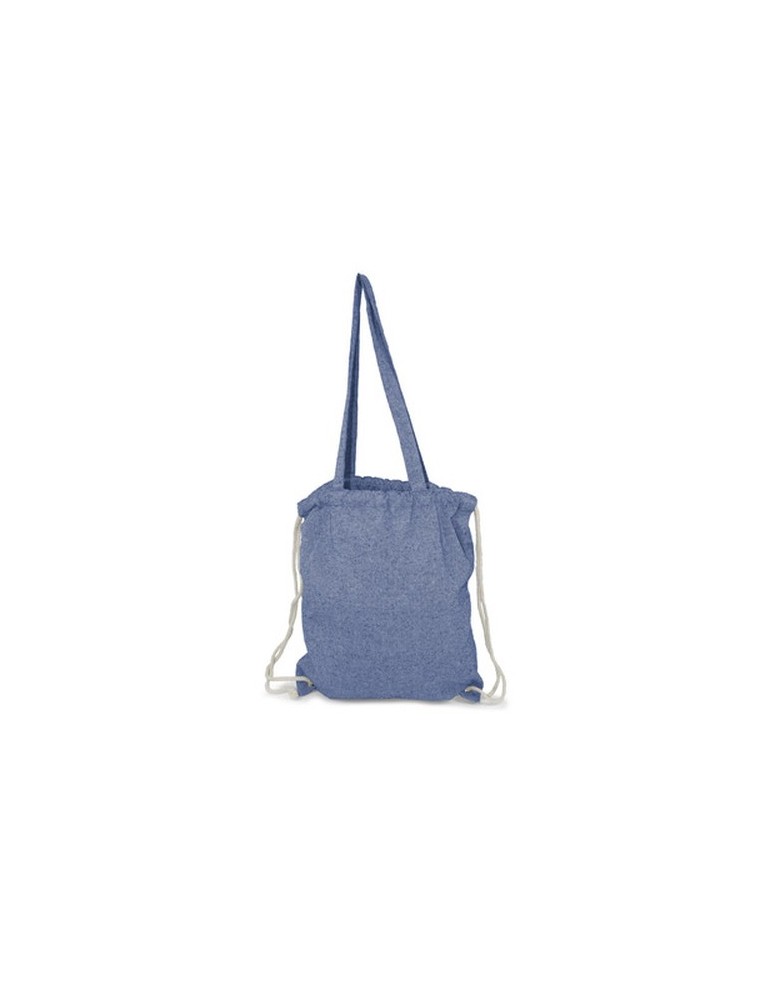 Sac en coton recyclé 2 en 1, sac à cordon et sac shopping | Jamarion