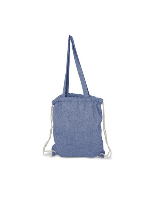 Sac en coton recyclé 2 en 1, sac à cordon et sac shopping | Jamarion