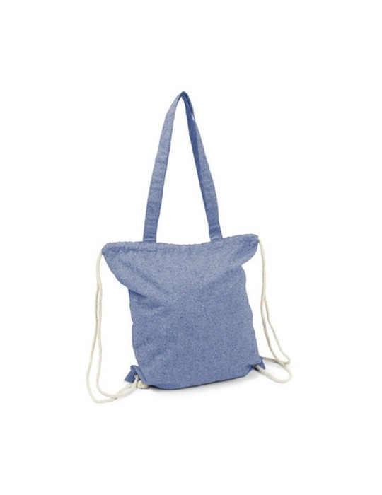 Sac en coton recyclé 2 en 1, sac à cordon et sac shopping | Jamarion