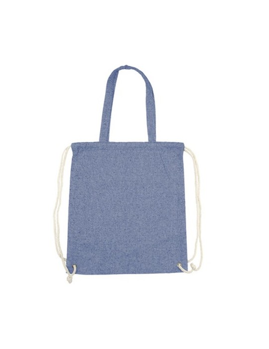 Sac en coton recyclé 2 en 1, sac à cordon et sac shopping | Jamarion