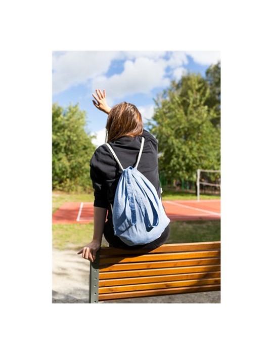 Sac en coton recyclé 2 en 1, sac à cordon et sac shopping | Jamarion