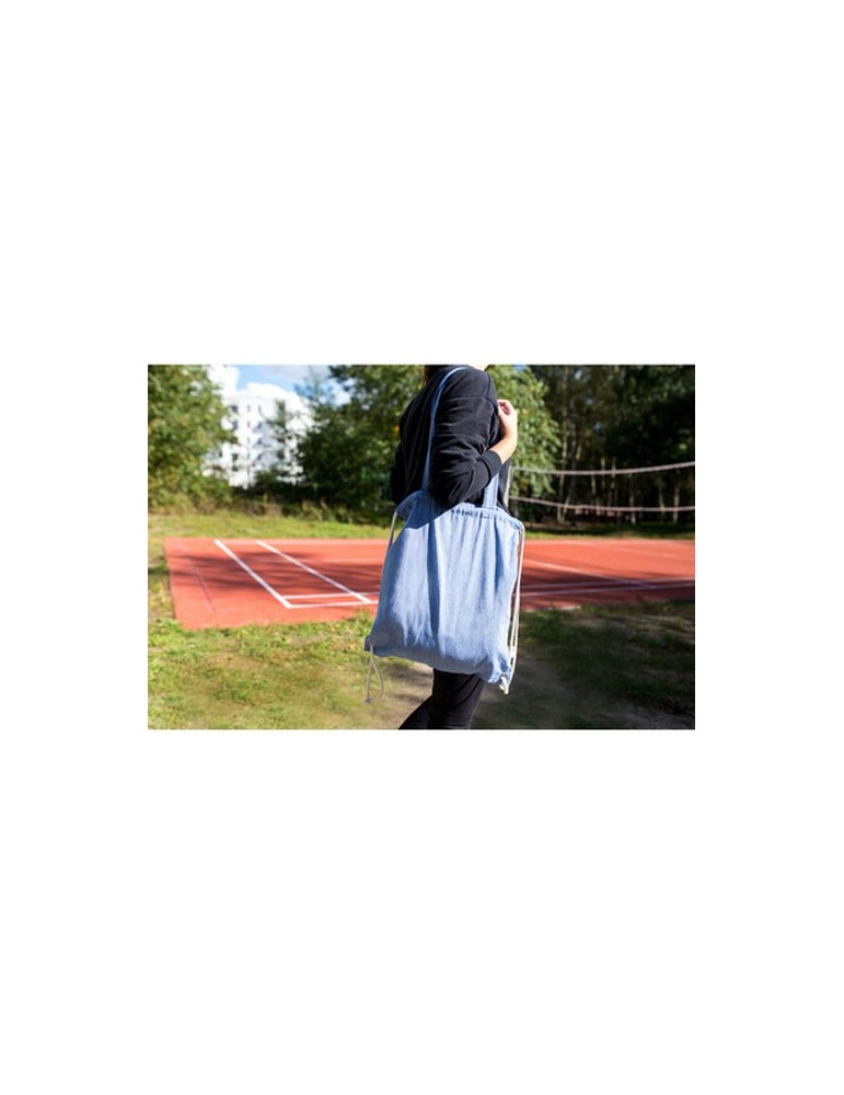 Sac en coton recyclé 2 en 1, sac à cordon et sac shopping | Jamarion